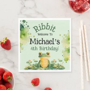 Cute Frog Birthday Party Napkin