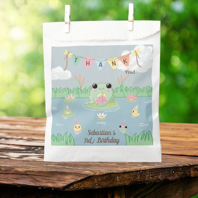 Cute Frog Birthday Party Thank You Favour Bag (Creator Uploaded)