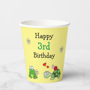 Cute Frog Birthday Yellow Party Paper Cup