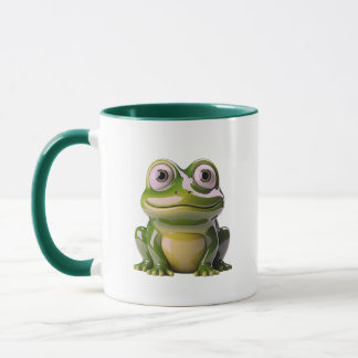 Cute Frog Cartoon Big Eyes Adorable Calm Expressio Mug
