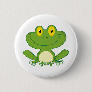 Cute Frog Cartoon Character 2 Inch Round Button