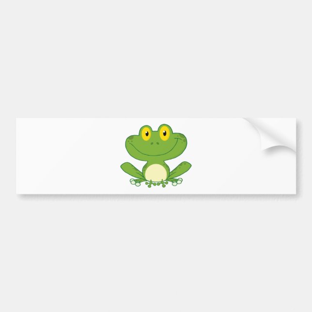Cute Frog Cartoon Character Bumper Sticker (Front)