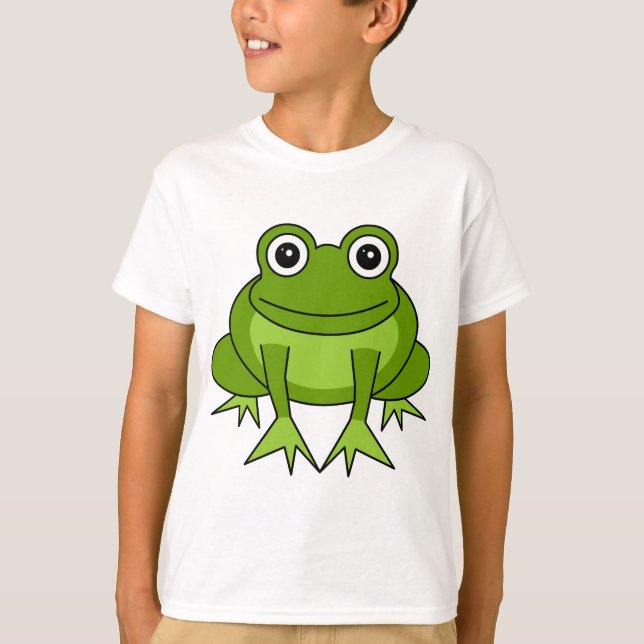 Cute Frog Cartoon Kids T-Shirt (Front)
