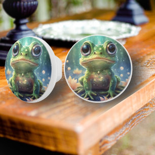 Cute Frog Ceramic Knob