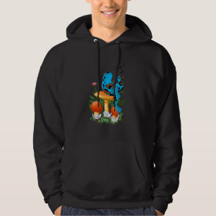 Cute Frog chilling With a banjo On Mushrooms Crazy Hoodie