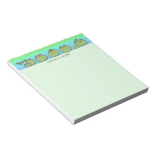 Cute Frog colorful gradient Personalized name Notepad