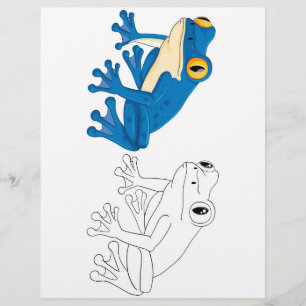 Cute frog colouring page