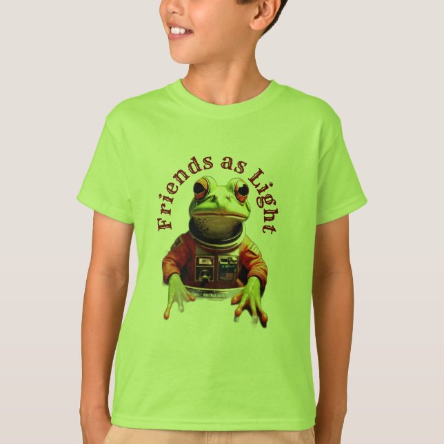  Cute Frog Commander in Space Shuttle T-Shirt (Front)