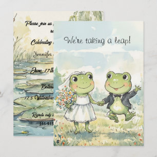 Cute Frog Couple Digital Download Wedding Invite
