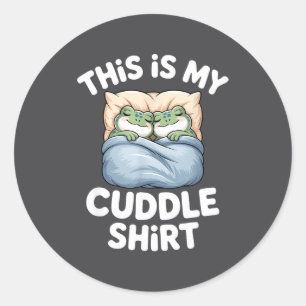 Cute Frog Cozy This Is My Cuddle  Classic Round Sticker