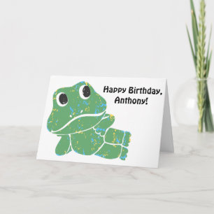 Cute Frog Custom Message Birthday Card