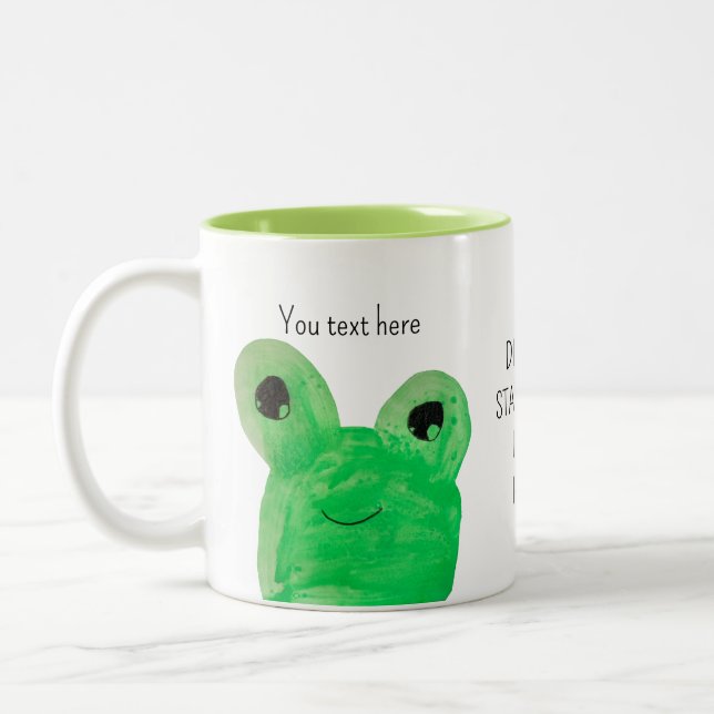 Cute frog Dream Big Personalized Two-Tone Coffee Mug (Left)