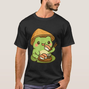 Cute Frog Eating Sushi Anime Japanese Men Women Ki T-Shirt