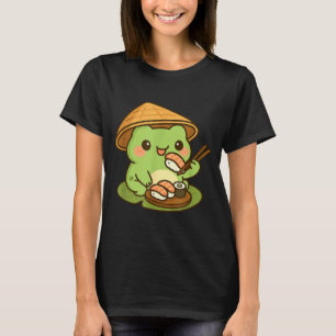Cute Frog Eating Sushi Anime Japanese Men Women Ki T-Shirt
