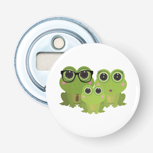 Cute Frog Family Bottle Opener (Front)
