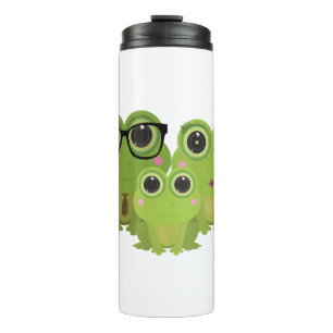 Cute Frog Family – Mom, Dad & Baby Frog Thermal Tumbler