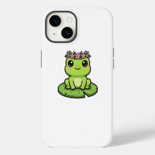 Cute Frog Flower Crown Kawaii Pond Sticker Art iPhone 14 Case