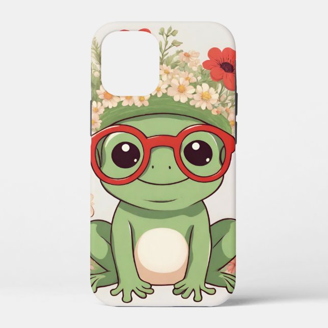 Cute Frog Flower Headband Case-Mate iPhone Case (Back)