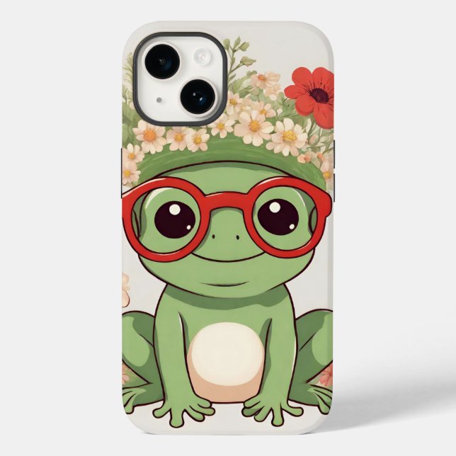 Cute Frog Flower Headband Case-Mate iPhone Case (Back)