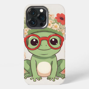 Cute Frog Flower Headband iPhone 13 Pro Case
