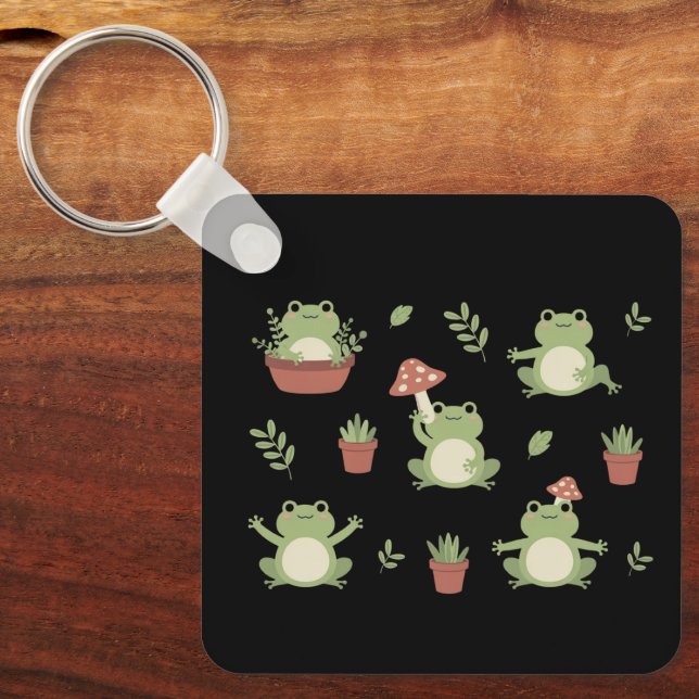 Cute Frog Funny Animal Lover Gift For Frog Lover  Keychain (Front)