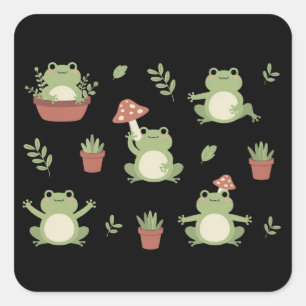 Cute Frog Funny Animal Lover Gift For Frog Lover  Square Sticker