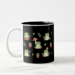 Cute Frog Funny Animal Lover Gift For Frog Lover  Two-Tone Coffee Mug