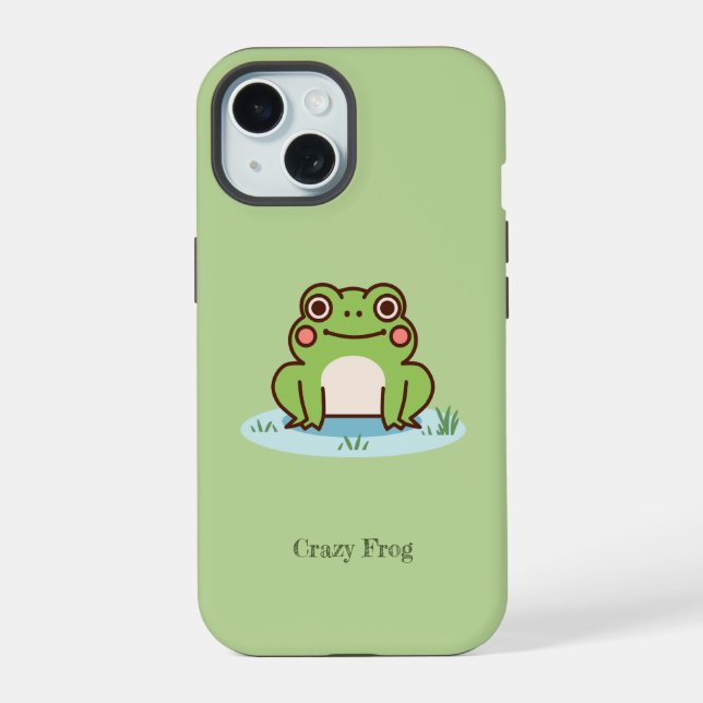 Cute Frog Green iPhone 15 Case (Back)