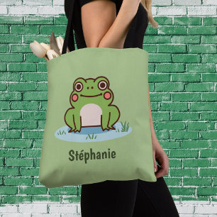 Cute Frog Green Tote Bag