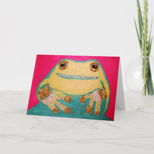 Cute Frog Greeting Card (Front)