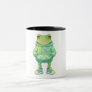 Cute Frog Illustration Funny Custom Coffee Mug