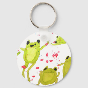 Cute frog illustration keychain