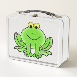 Cute Frog Illustration Metal Lunch Box