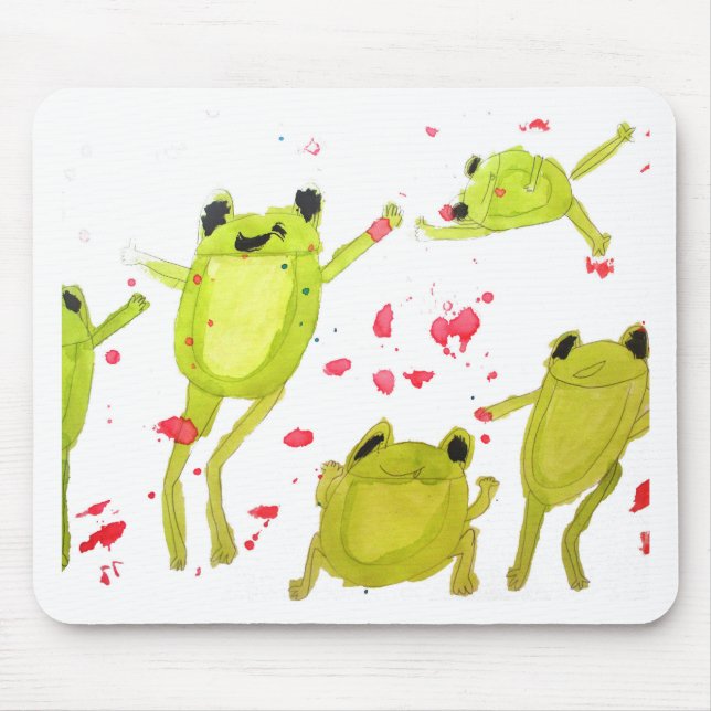 Cute frog illustration mouse pad (Front)