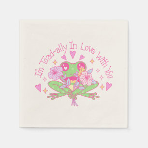 Cute Frog - I'm Totally In Love With You Napkin