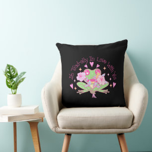 Cute Frog - I'm Totally In Love With You Throw Pillow