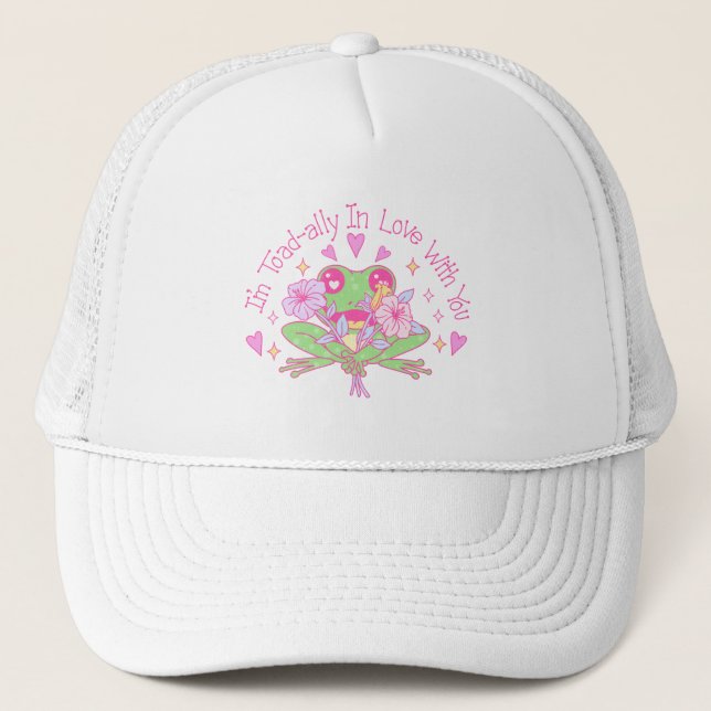 Cute Frog - I'm Totally In Love With You Trucker Hat (Front)