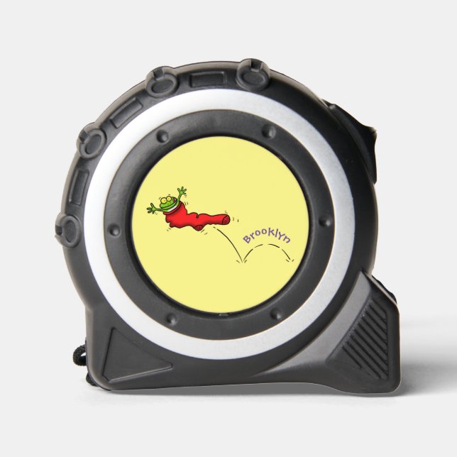 Cute frog in a red sock jumping cartoon 1 (Front)