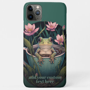 Cute Frog in Cup Wildflower Cottagecore Custom iPhone 11 Pro Max Case