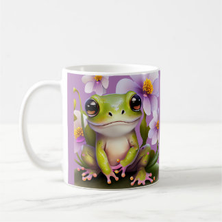 Cute Frog in Flowers Coffee Mug