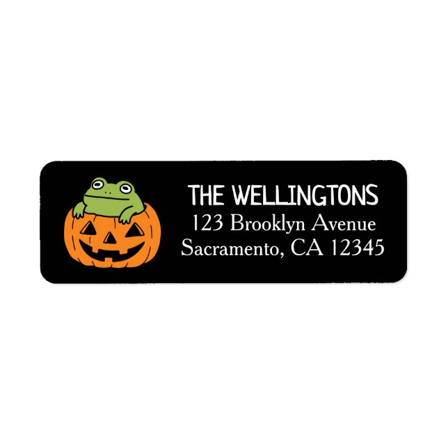 Cute Frog in Halloween Pumpkin (Front)
