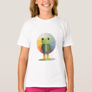 Cute Frog In Yellow Boots Kids T-Shirt
