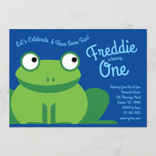 Cute Frog Kids 1er anniversaire Invitations