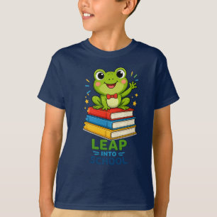 Cute Frog Leap Into School Kids Back to School T-S T-Shirt