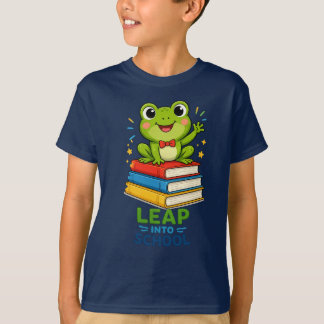 Cute Frog Leap Into School Kids Back to School T-S T-Shirt