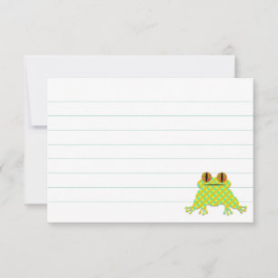 Cute Frog Lined Custom Card