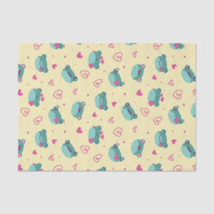 Cute Frog Love Heart Pattern Valentine's Day Tissue Paper