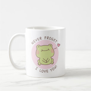 Cute Frog Love Pun Never Frogret I Love You Coffee Mug