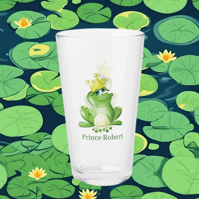 cute frog lovers add name Glass (Creator Uploaded)