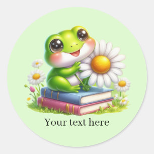 Cute frog lovers customizable  classic round sticker